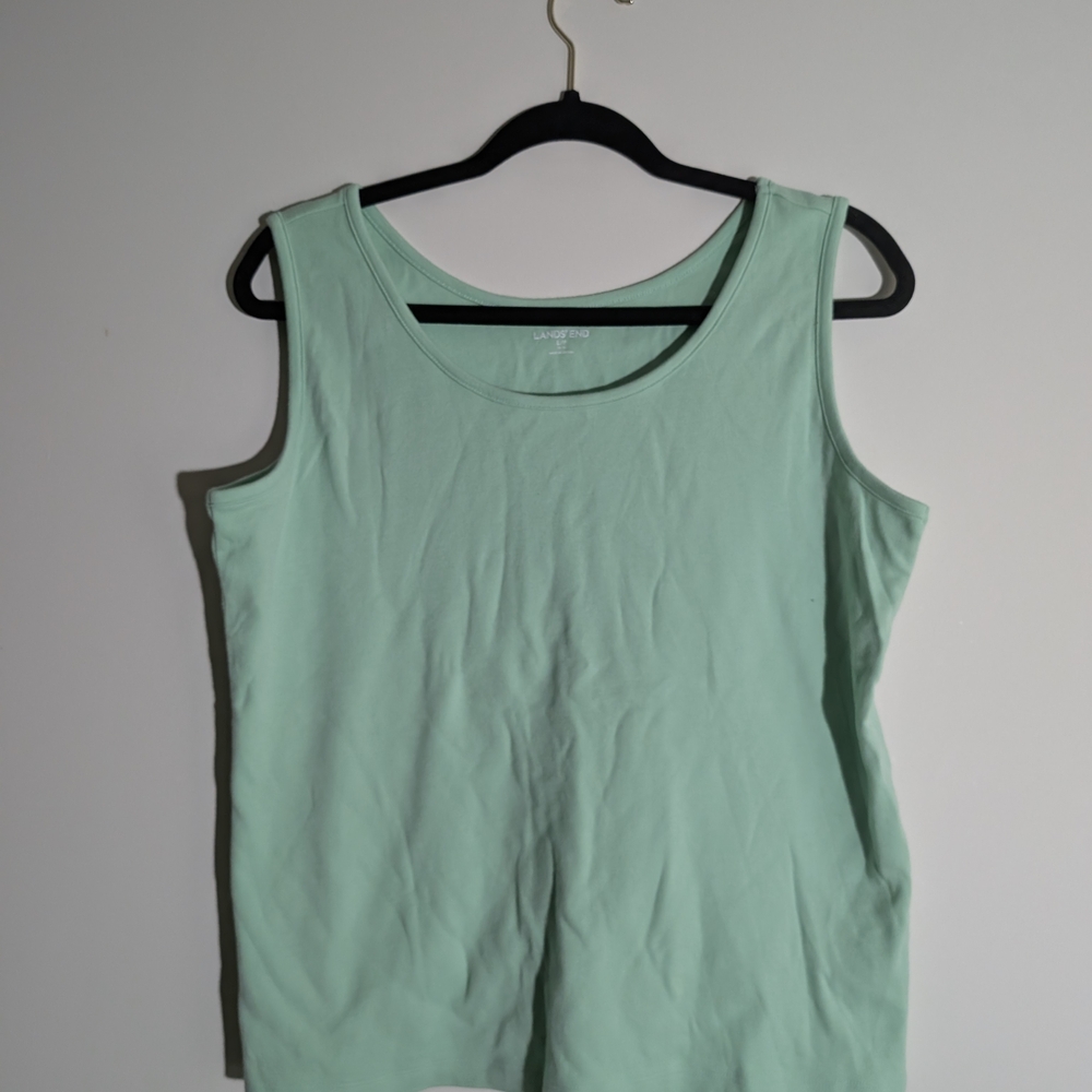 Lands' End Light Green Tank Top